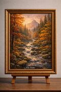 Autumn forest and cascading stream