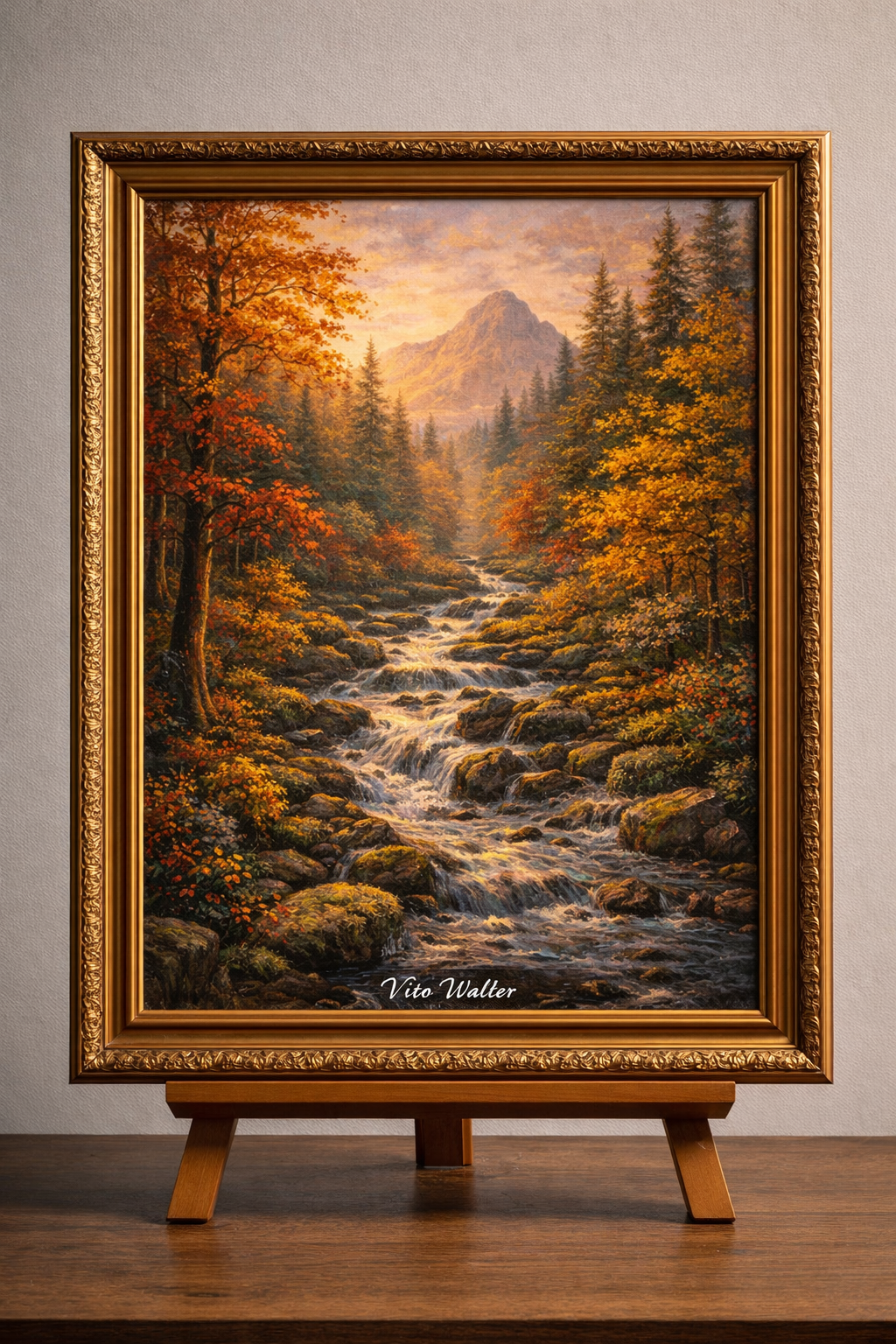Autumn forest and cascading stream