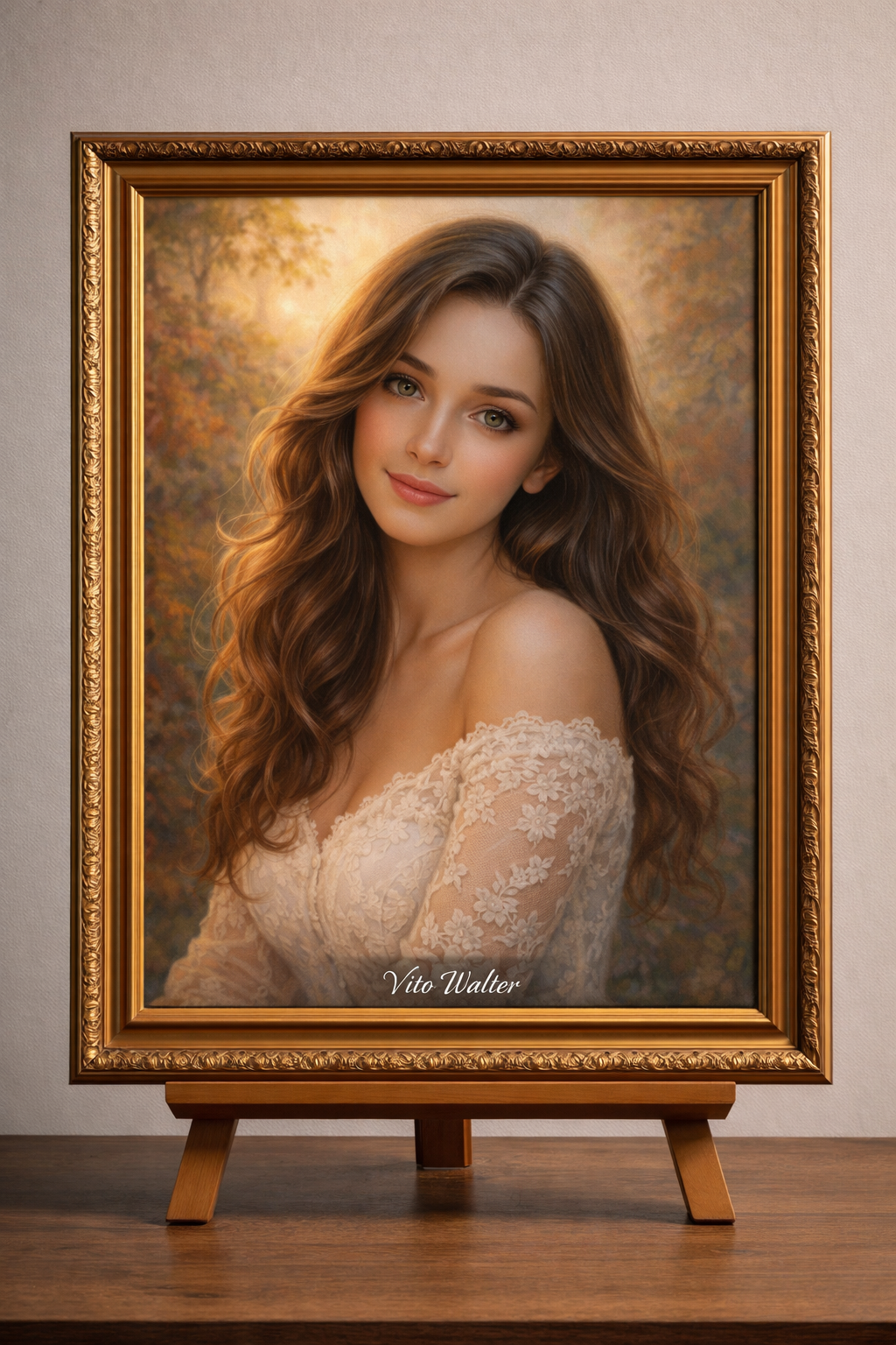 Portrait d'une jeune femme au lacis
