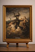 Demonic vision in a dark landscape